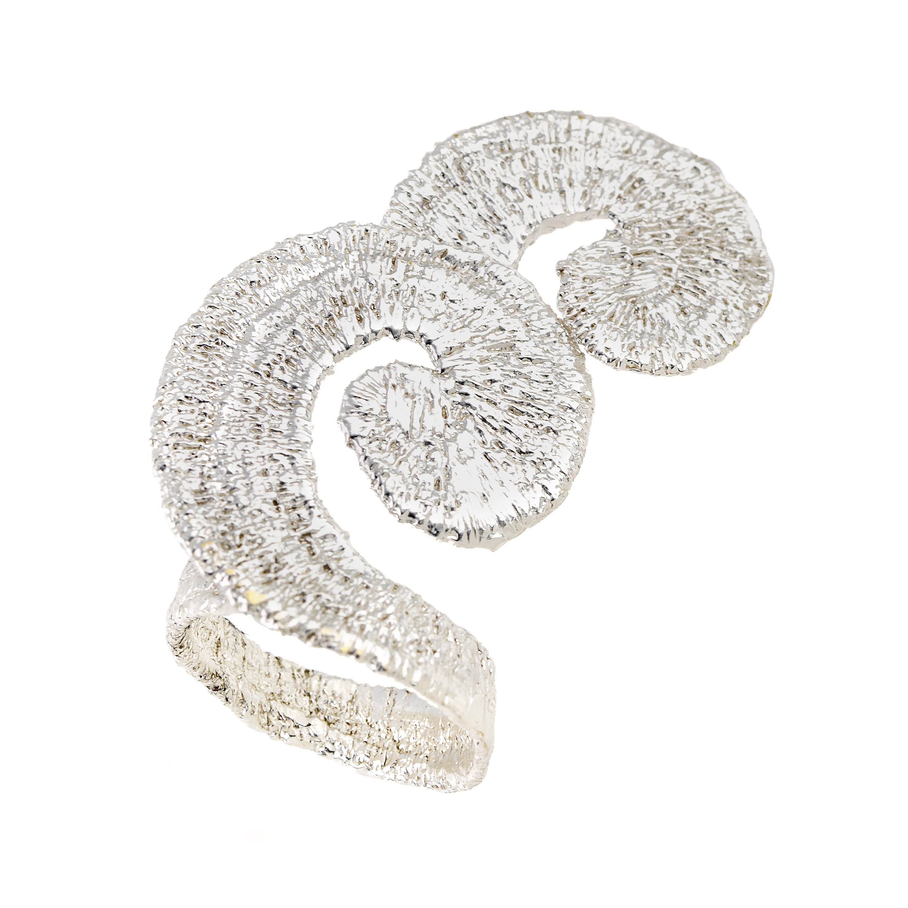 RING SILVER 925° DOUBLE ARCHAIC SPIRAL