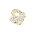 925° SILVER RING WITH GOLD-PLATED DETAILS