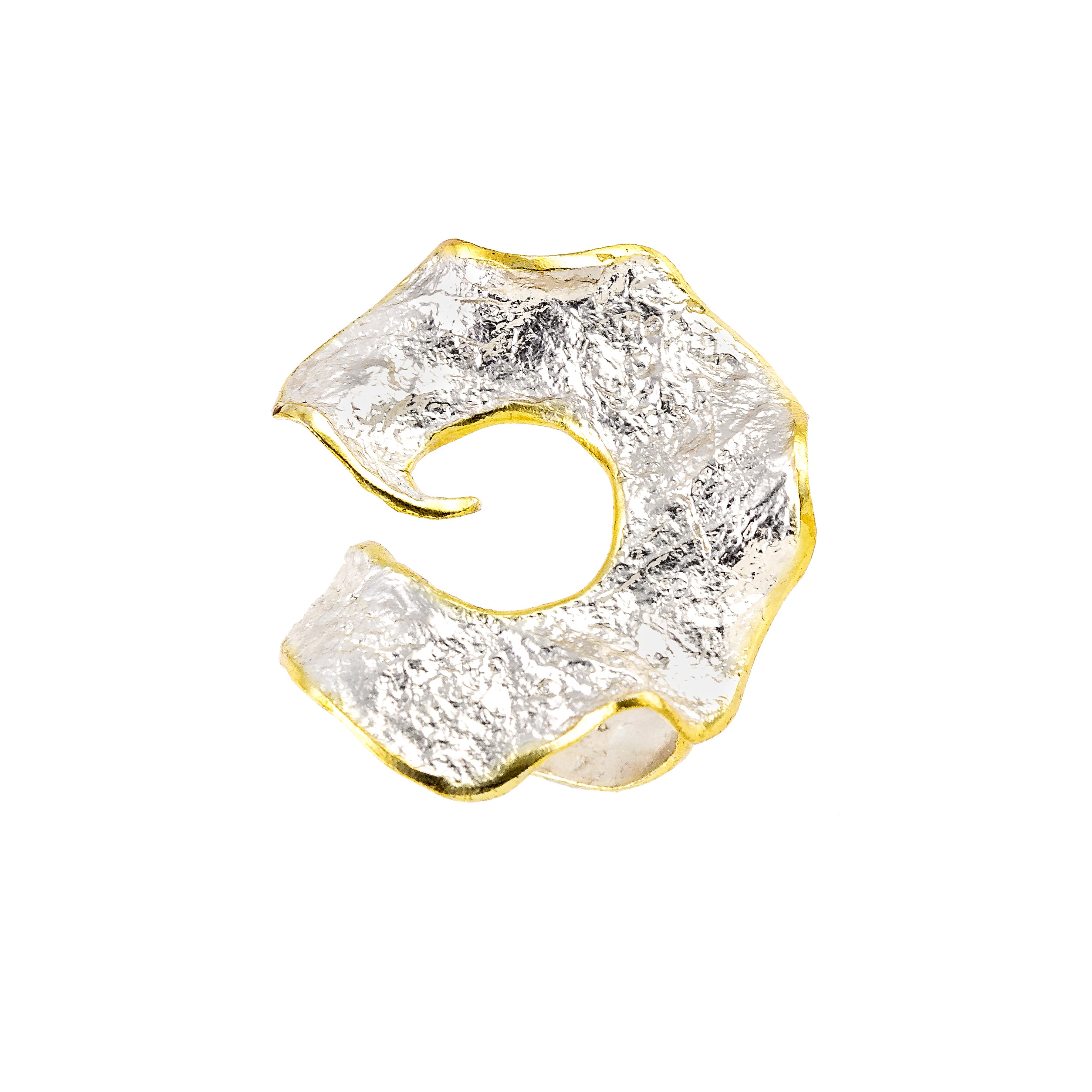 925° SILVER RING WITH GOLD-PLATED DETAILS