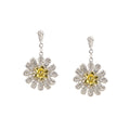 EARRINGS SILVER 925° FLOWER DESIGN WITH GOLD PLATED DETAILS
