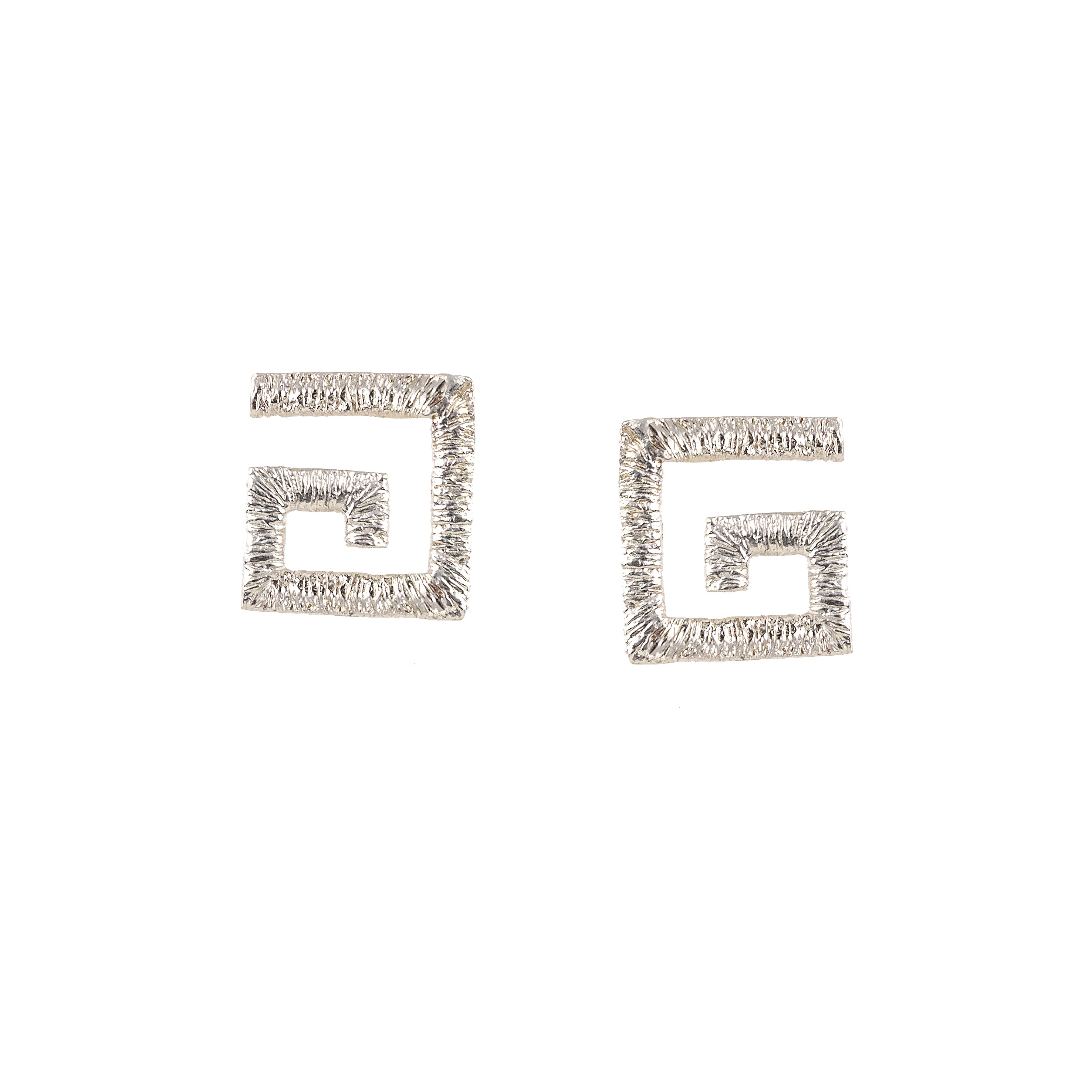 925° SILVER EARRINGS GREEK KEY DESIGN