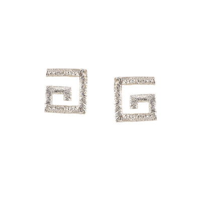 925° SILVER EARRINGS GREEK KEY DESIGN