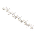 HINGED BRACELET STERLING SILVER 925° OLIVE DESIGN WITH GOLD PLATED DETAILS