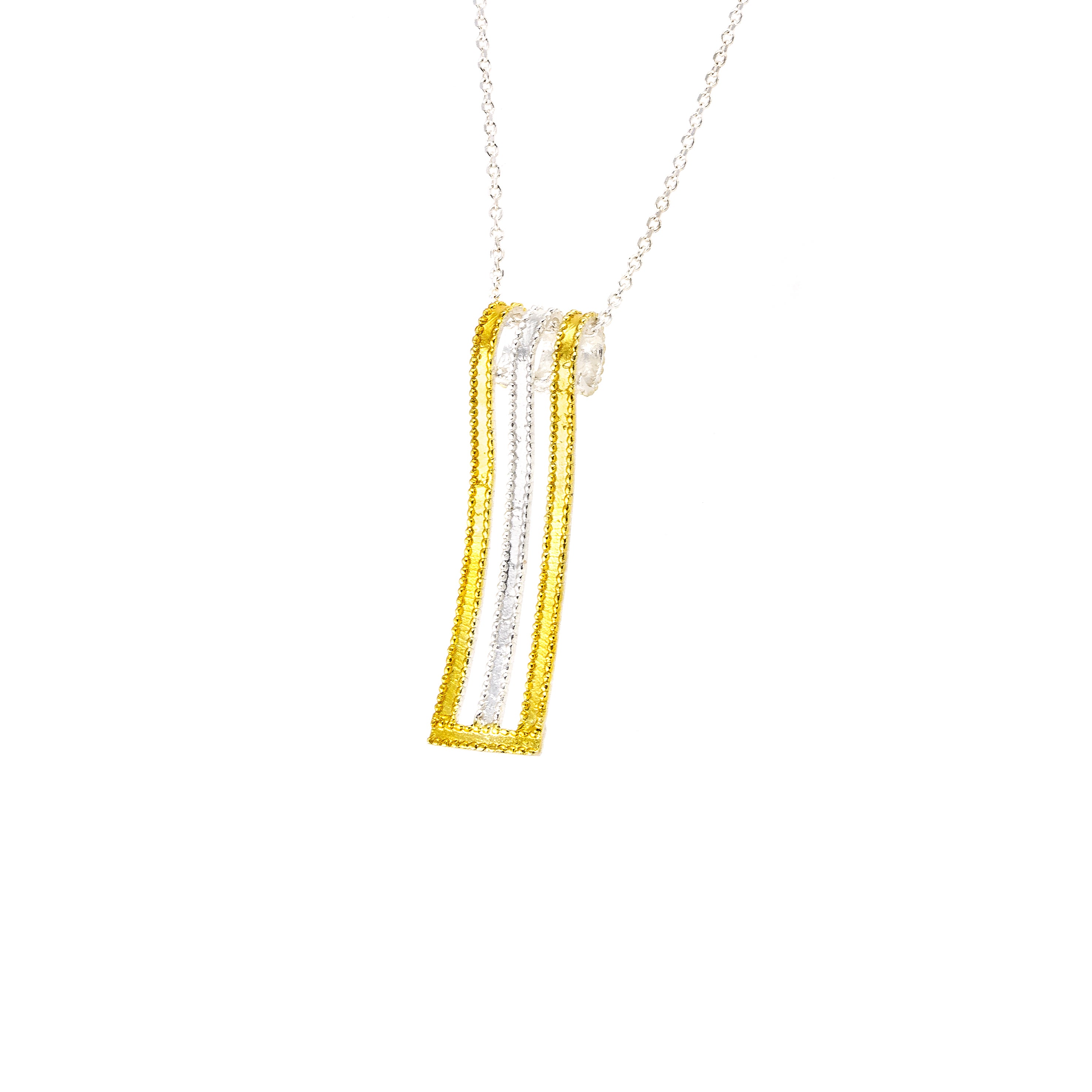 SILVER 925° PENDANT WITH GOLD-PLATED DETAILS