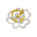 RING 925° SILVER ROSE DESIGN WITH GOLD-PLATED DETAILS