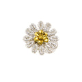 RING SILVER 925° FLOWER DESIGN WITH GOLD PLATED DETAILS