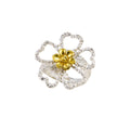 RING SILVER 925° FLOWER DESIGN WITH GOLD PLATED DETAILS