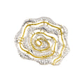 RING SILVER 925° SPIRAL FLOWER DESIGN WITH GOLD-PLATED DETAILS