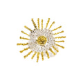 925° SILVER RING SUN DESIGN WITH GOLD PLATED DETAILS