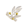 RING SILVER 925° OLIVE DESIGN WITH GOLD-PLATED DETAILS