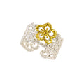 925° SILVER RING WITH GOLD-PLATED DETAILS