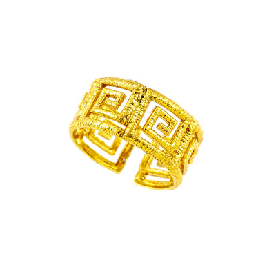 925° SILVER RING GRECA DESIGN GOLD PLATED