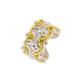 RING SILVER 925° WITH EMBOSSED DESIGNS AND GOLD-PLATED DETAILS
