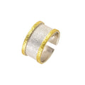 925° SILVER RING WITH GOLD-PLATED DETAILS