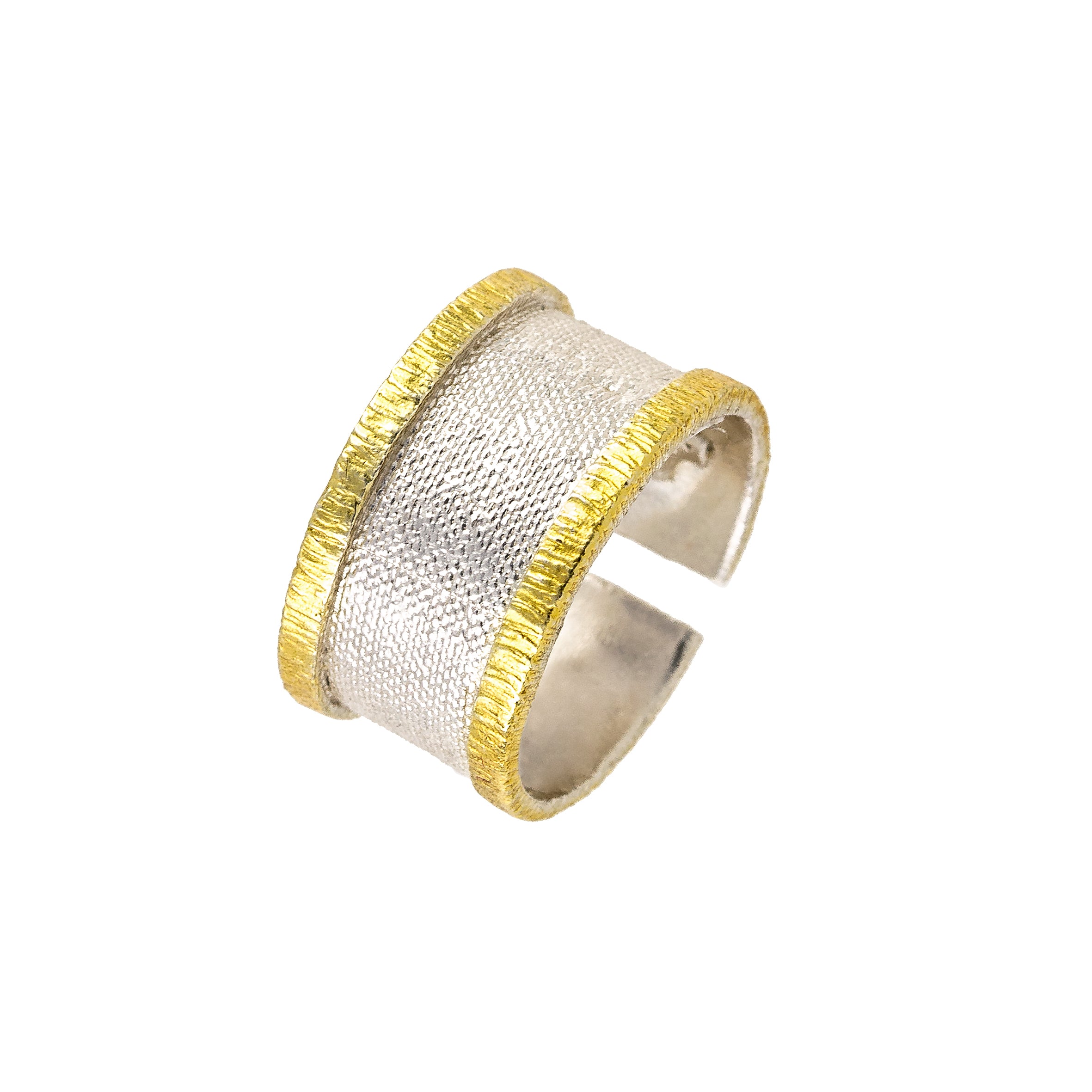 925° SILVER RING WITH GOLD-PLATED DETAILS