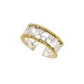 SILVER 925° RING WITH IRREGULAR DESIGN AND GOLD-PLATED DETAILS