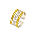 925° SILVER RING WITH GOLD-PLATED DETAILS