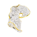 925° SILVER RING WITH GOLD-PLATED DETAILS