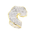 925° SILVER RING WITH GOLD-PLATED DETAILS