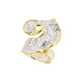 925° SILVER RING WITH GOLD-PLATED DETAILS