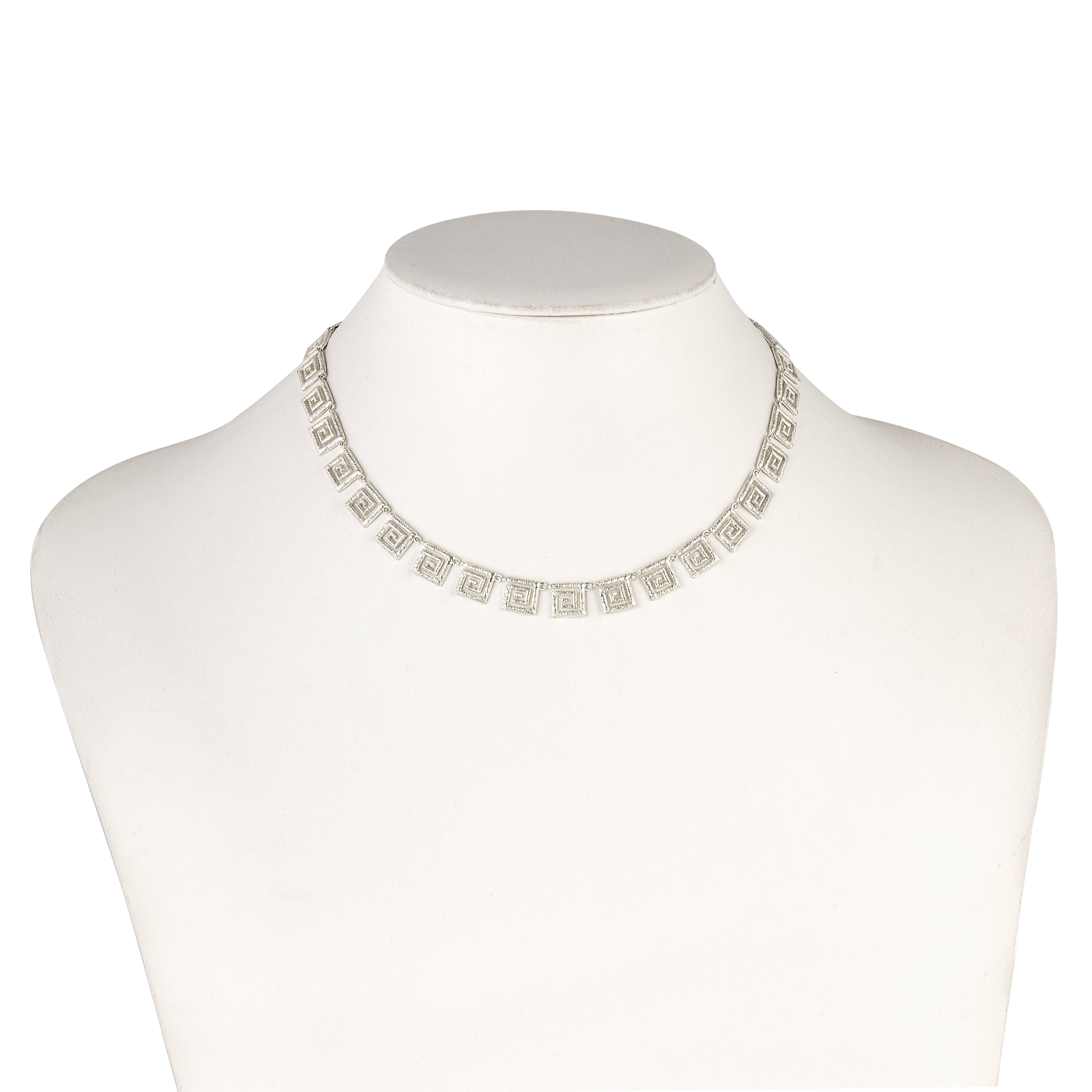 SILVER NECKLACE 925° SMALL GREEK KEY DESIGN