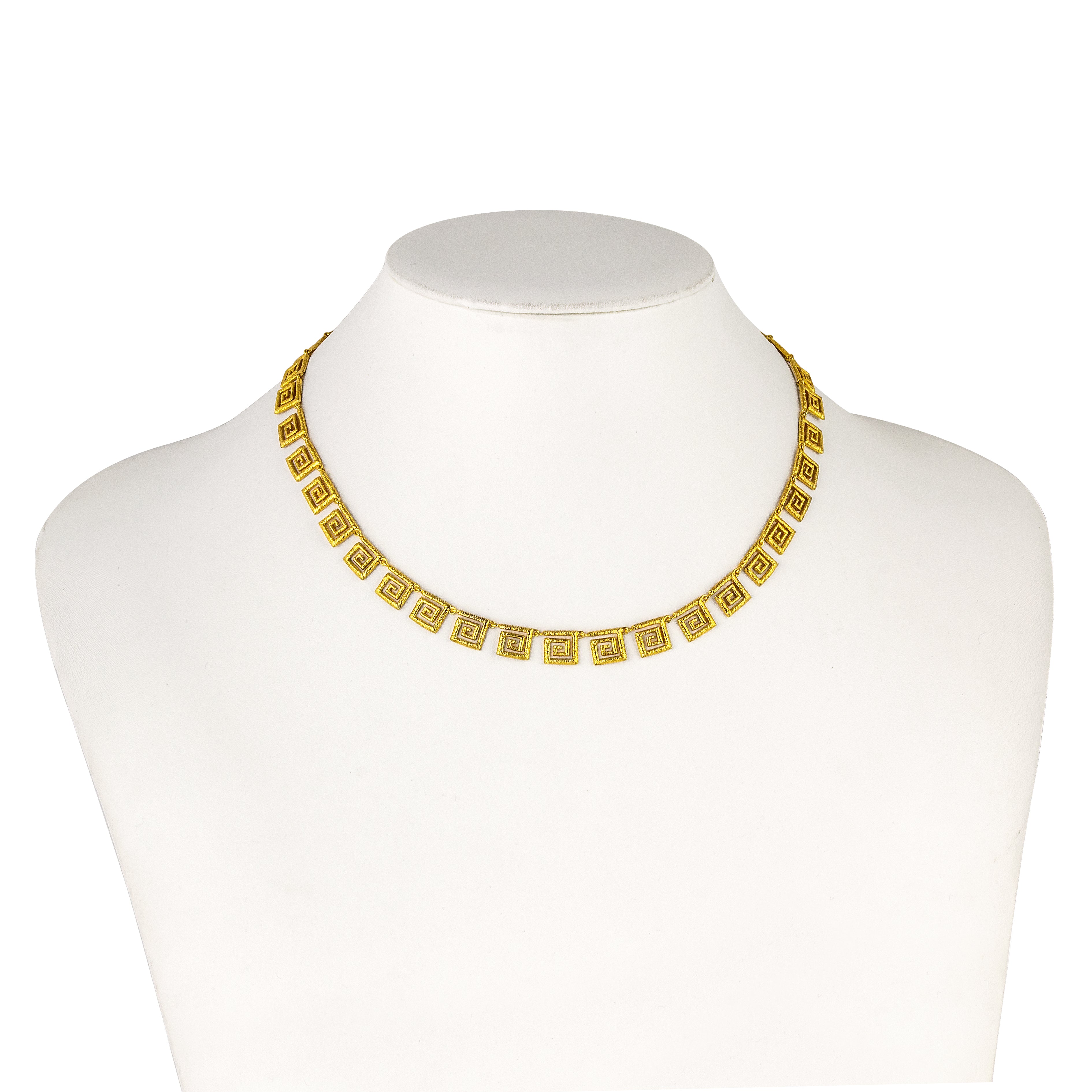925° GOLD PLATED SILVER NECKLACE SMALL GRECA DESIGN