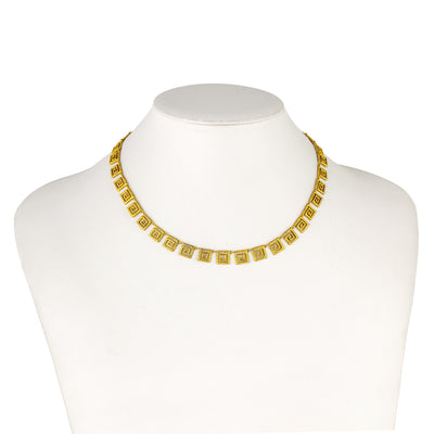 925° GOLD PLATED SILVER NECKLACE SMALL GRECA DESIGN