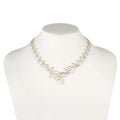SILVER 925° NECKLACE, SMALL OLIVE DESIGN WITH GOLD-PLATED DETAILS