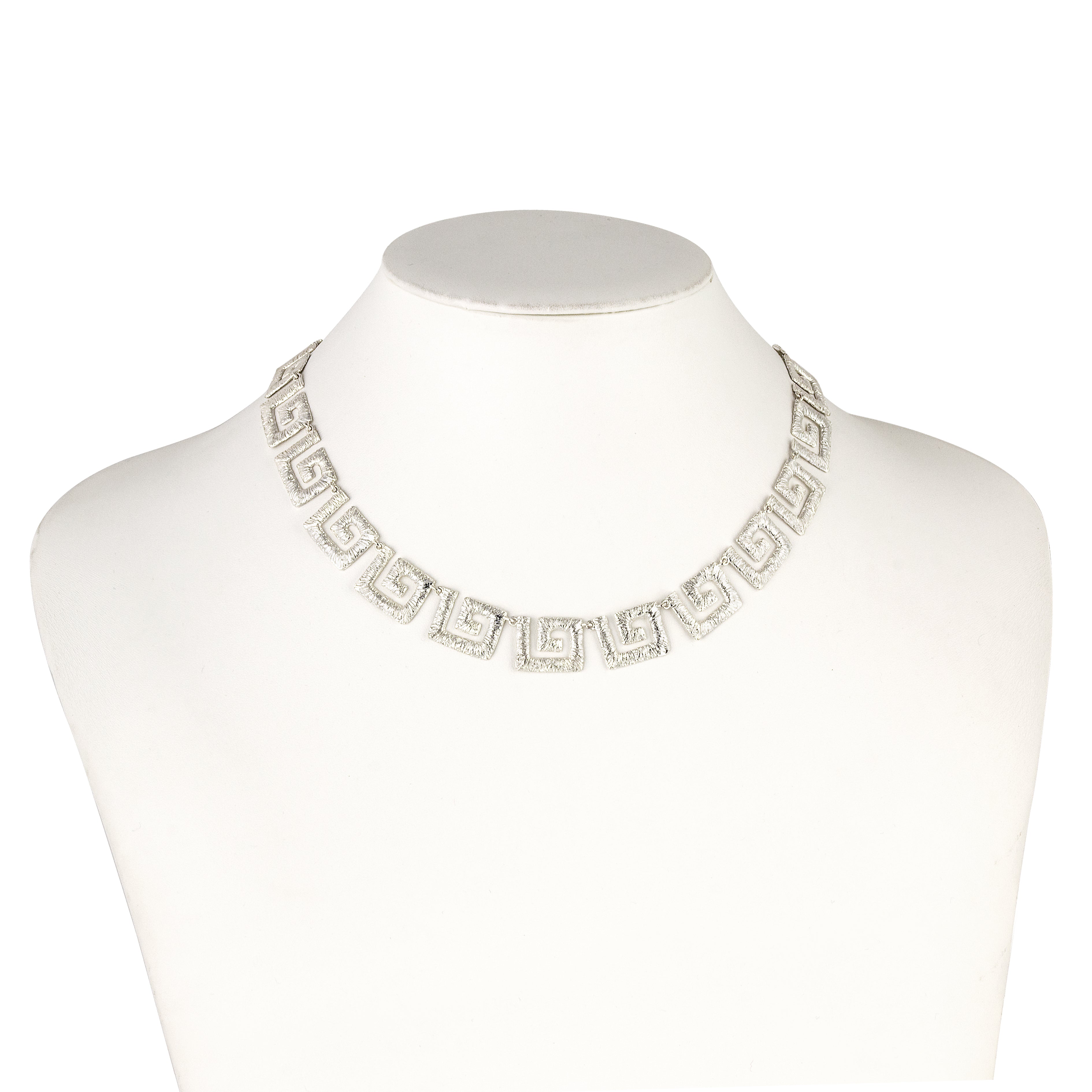 925° SILVER NECKLACE LARGE GREEK KEY DESIGN
