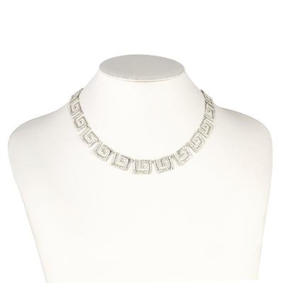 925° SILVER NECKLACE LARGE GREEK KEY DESIGN