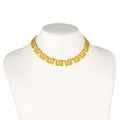 NECKLACE SILVER 925° GOLD PLATED LARGE GREEK KEY DESIGN