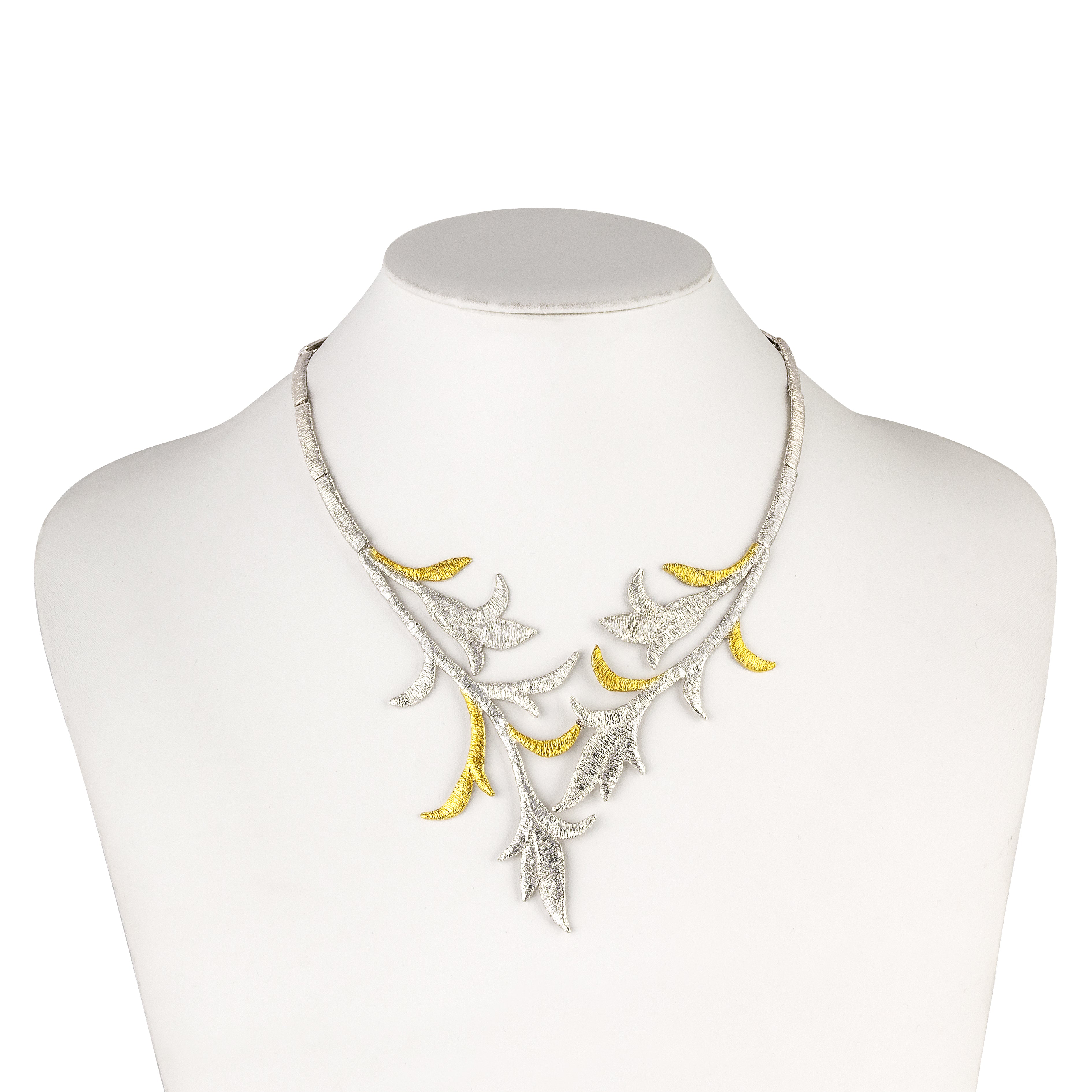 SILVER 925° NECKLACE WITH GOLD PLATED DETAILS