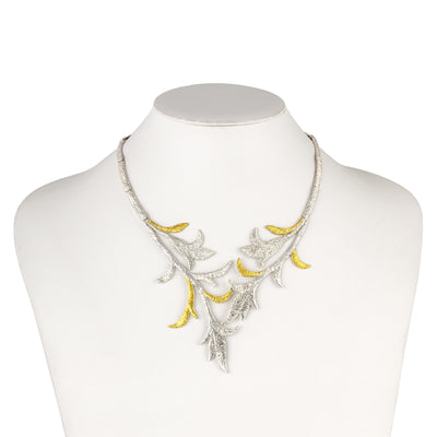 SILVER 925° NECKLACE WITH GOLD PLATED DETAILS