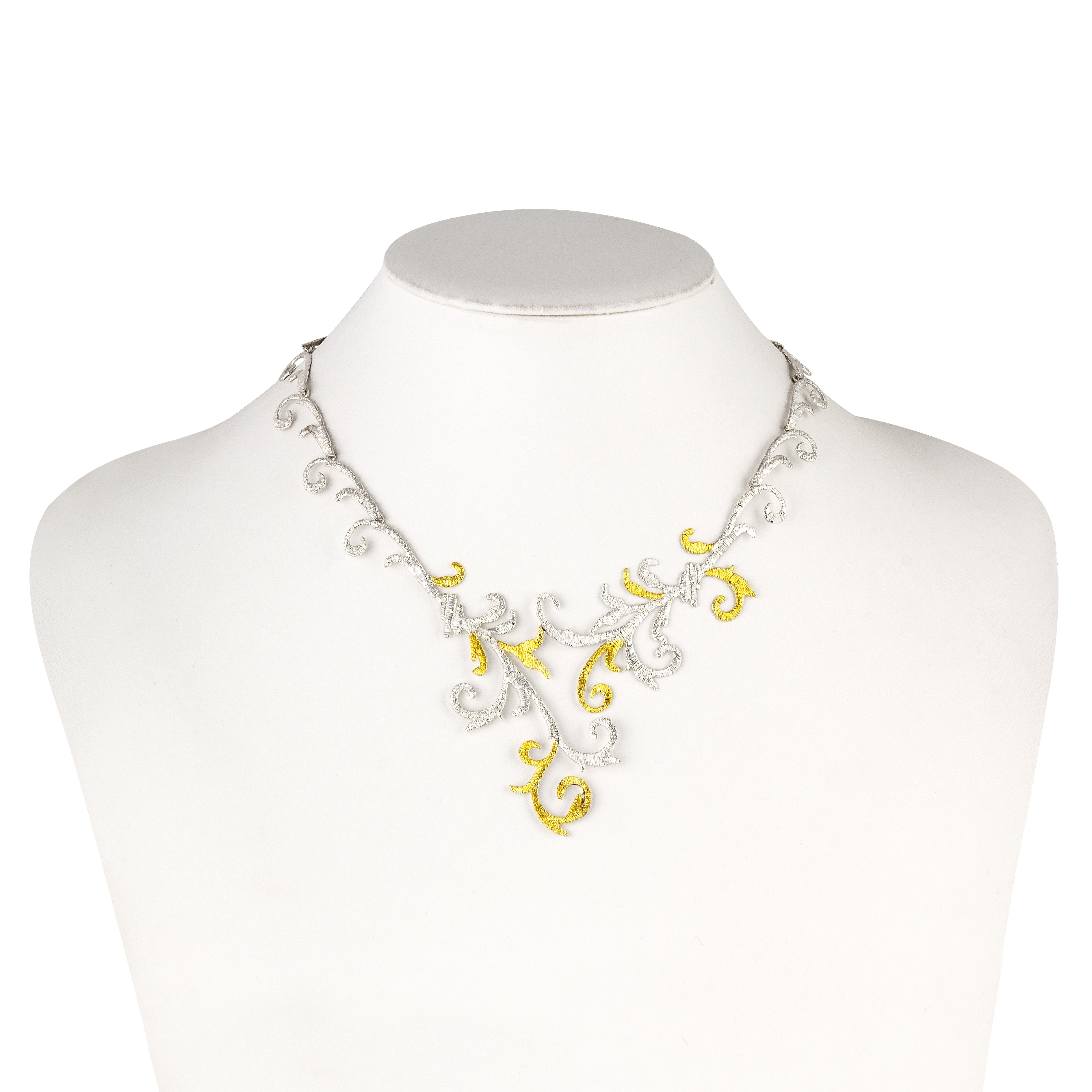 SILVER 925° NECKLACE WITH GOLD PLATED DETAILS