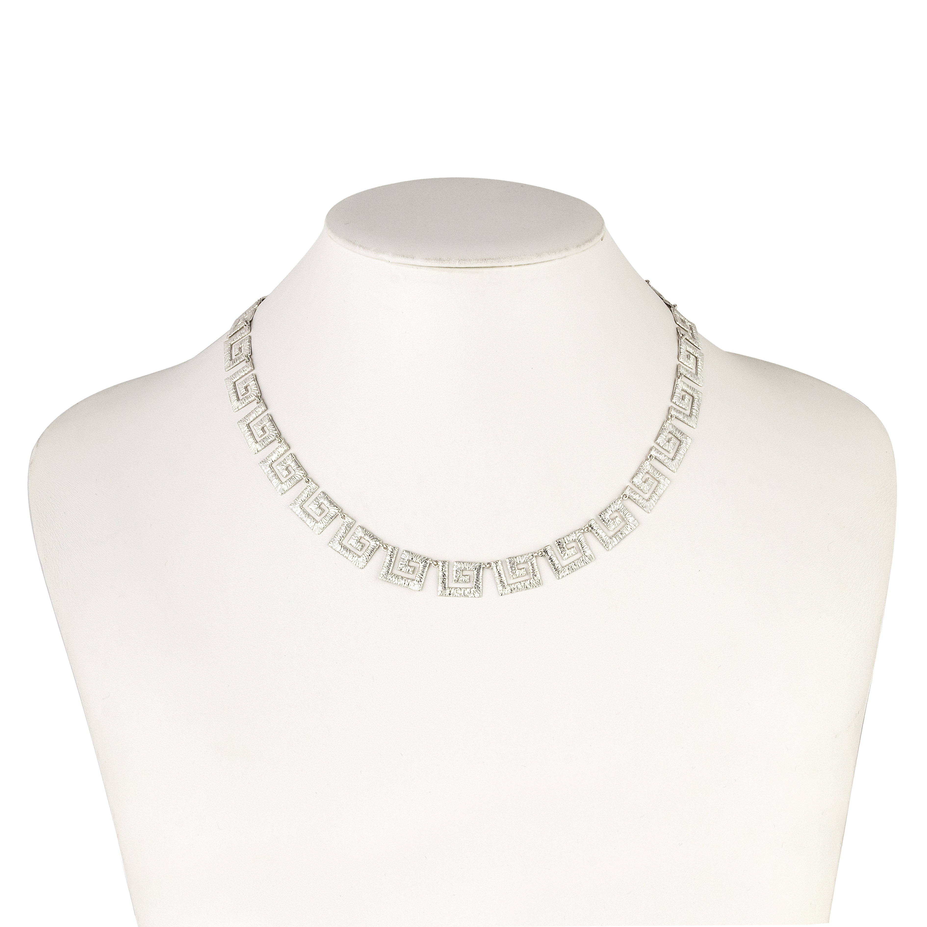 SILVER NECKLACE 925° MEDIUM GREEK KEY DESIGN