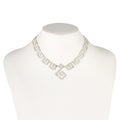 925° SILVER NECKLACE LARGE GREEK KEY DESIGN