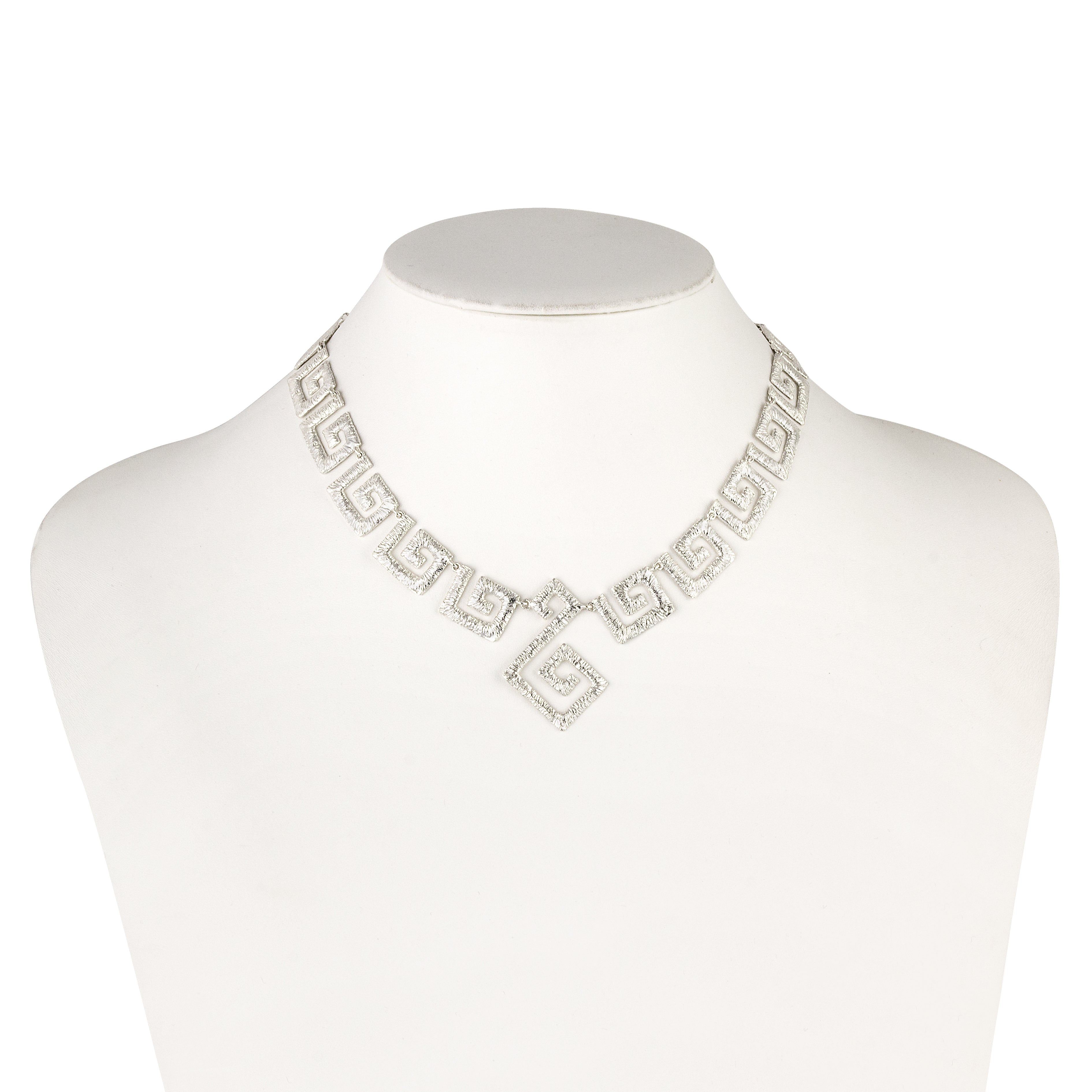 925° SILVER NECKLACE LARGE GREEK KEY DESIGN