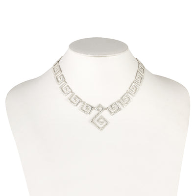 925° SILVER NECKLACE LARGE GREEK KEY DESIGN