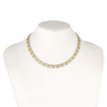 STERLING SILVER 925° NECKLACE GRECA DESIGN WITH GOLD PLATED DETAILS