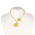 OPEN NECKLACE GOLD-PLATED STERLING SILVER 925° SPIRAL DESIGN