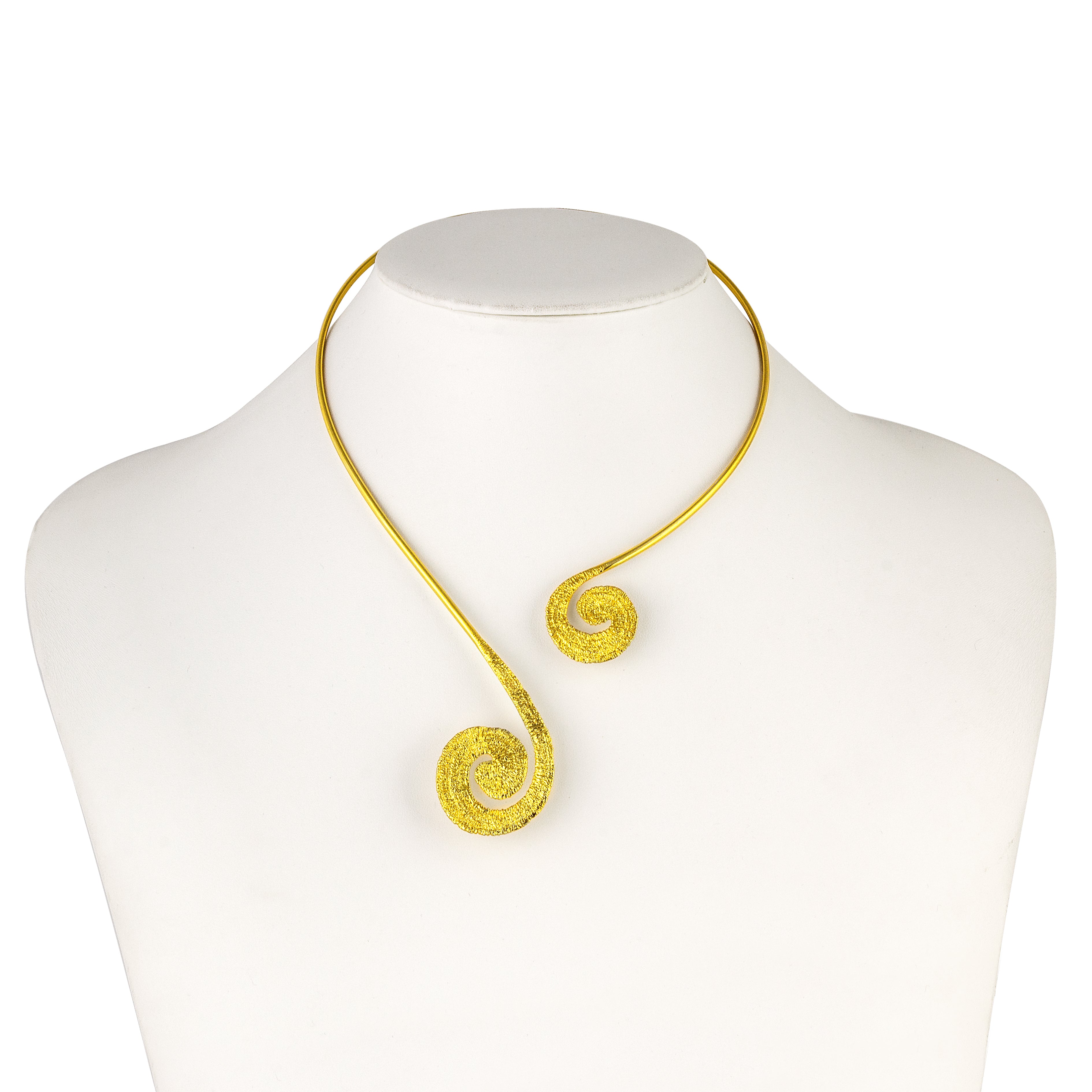 OPEN NECKLACE GOLD-PLATED STERLING SILVER 925° SPIRAL DESIGN
