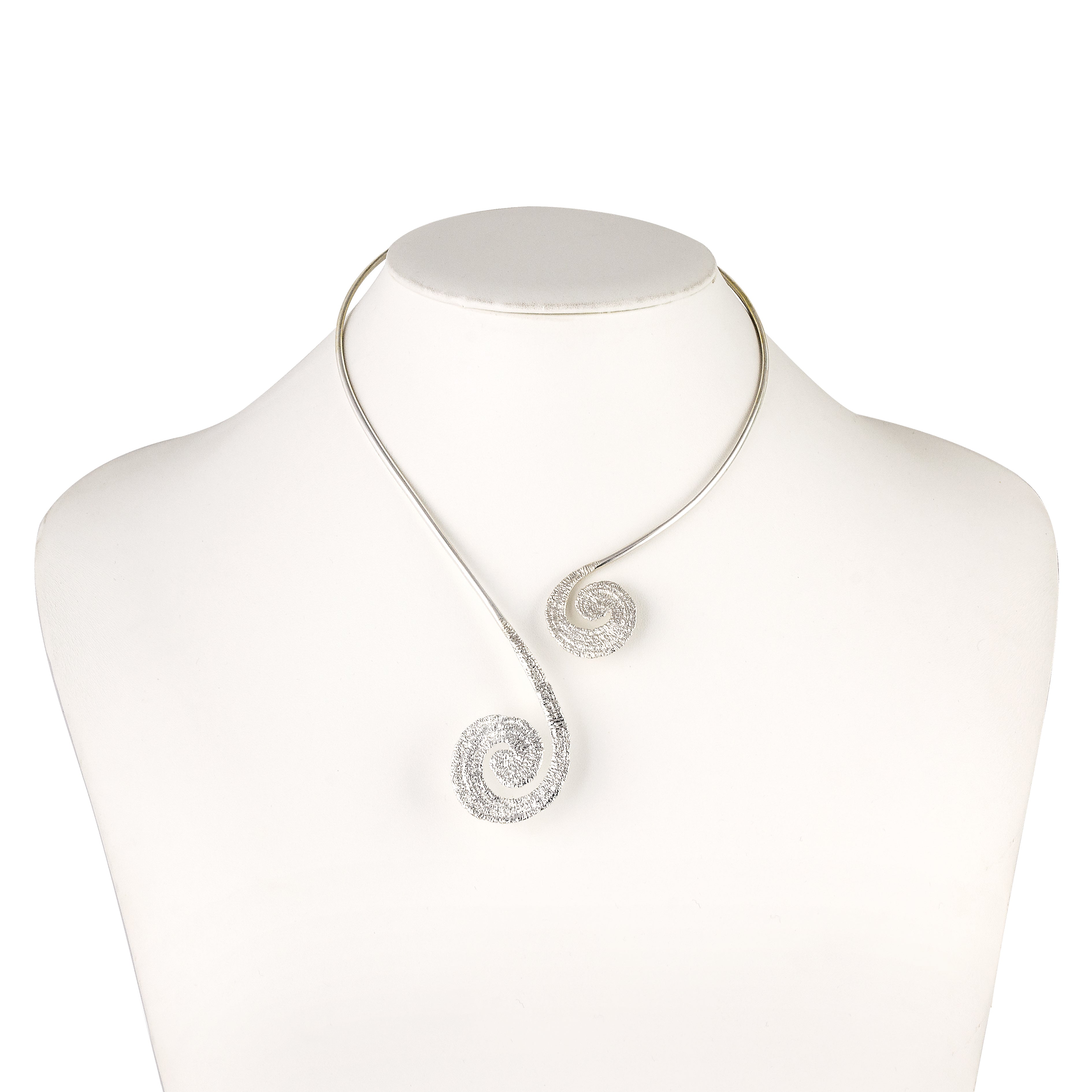 OPEN NECKLACE SILVER 925° SPIRAL DESIGN
