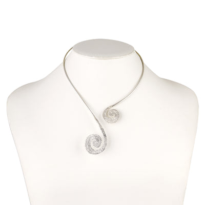 OPEN NECKLACE SILVER 925° SPIRAL DESIGN