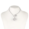 OPEN NECKLACE SILVER 925° GRECA DESIGN