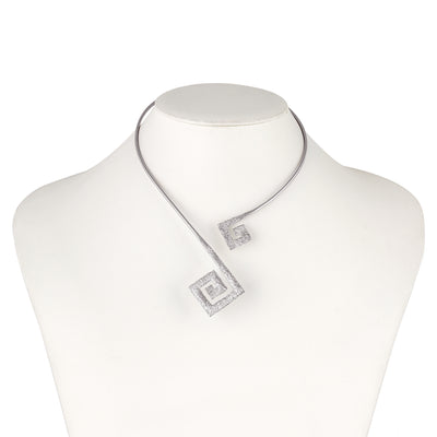 OPEN NECKLACE SILVER 925° GRECA DESIGN