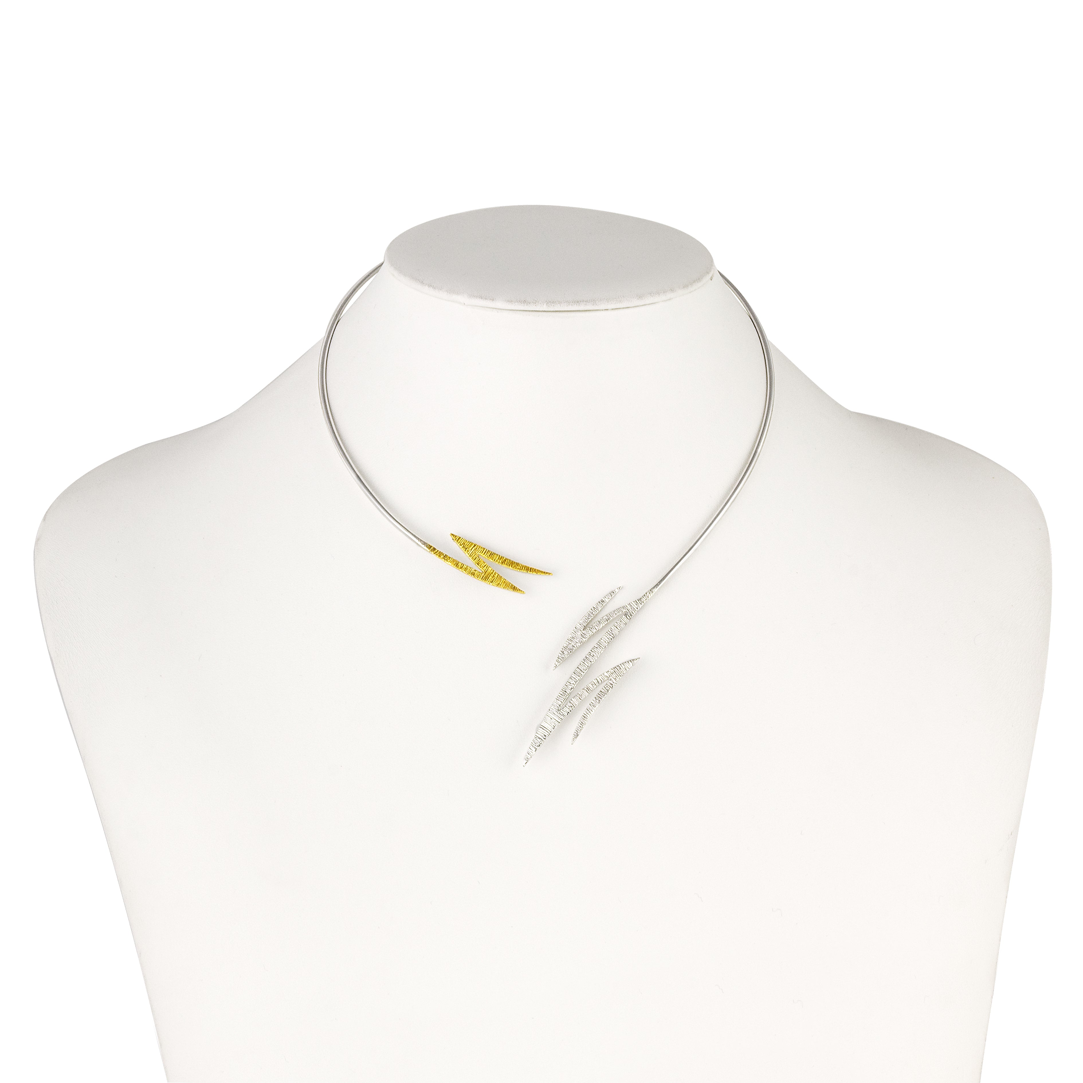 OPEN NECKLACE STERLING SILVER 925° WITH GOLD-PLATED DETAILS