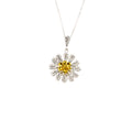 SILVER 925° PENDANT FLOWER DESIGN WITH GOLD-PLATED DETAILS