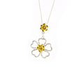SILVER 925° PENDANT FLOWER DESIGN WITH GOLD-PLATED DETAILS