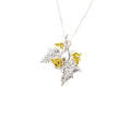 925° SILVER PENDANT, VINE DESIGN WITH GOLD-PLATED DETAILS