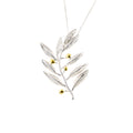 925° SILVER PENDANT - OLIVE DESIGN WITH GOLD-PLATED DETAILS